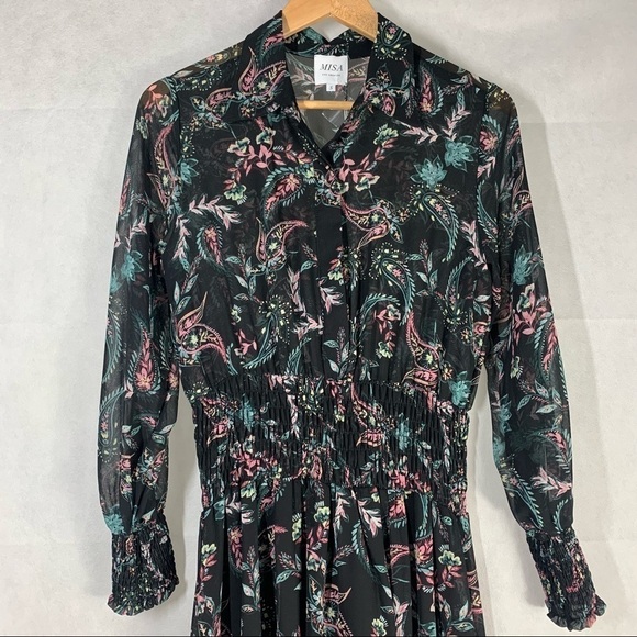 Misa Los Angeles Zahra Paisley Dark Floral Midi Dress Size small - Picture 13 of 16